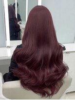 ネハス 名古屋栄店(nehus.)&nbsp;ワインレッドバーガンディブリーチなしダブルカラーレイヤー