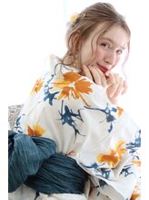 アルベロ(albero)&nbsp;浴衣 ヘアアレンジ ミルクティーベージュ10代20代30代
