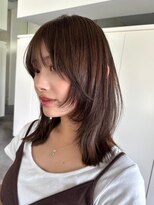 アビー 福岡天神(ABBEY) ミディアムヘアレイヤーカット前髪カット髪質改善トリートメント
