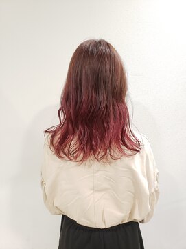 ソワン ドゥ ブレス フラン 東花園店(soin de brace Fran) ミディアム　グラデーションカラー　暖色カラー　ローズピンク