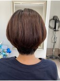 大人きれいくびれショートボブヘーゼルベージュニュアンスカラー