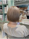 大人可愛い20代30代40代前下がりショートボブ丸みショート