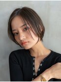 ヌーディカラー/小顔ヘア/大人ボブ／丸みショート／渋谷