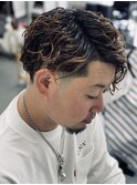 two block × skin fade × spiral perm