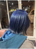 ぱつっとボブ×ネイビーカラー♪♪