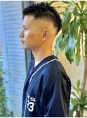 メンズカット フェード 黒髪×クール ベリーショート