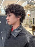 マッシュウルフ、メンズウルフ、ウルフパーマ、くるくるパーマ