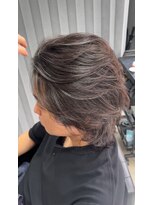小顔へア マッシュヘアハイライトカラー◎アッシュカラー