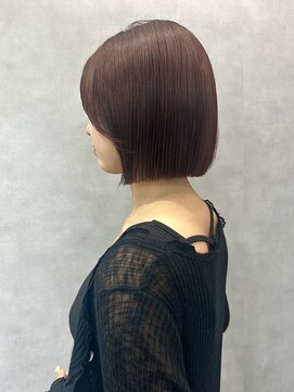 ヘアサロン ドットプラス 町田店(dot. plus) 【中西里美】ラインボブ/ぱつんとボブ／ボルドーカラー
