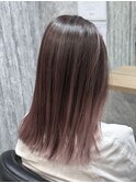 スモーキーピンク×エアータッチバレイヤージュ[博多美容室]