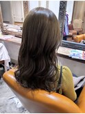 オリーブベージュ×セミロング