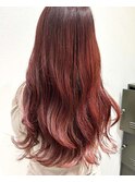 【ブリーチなしWカラー】ブラウンレッド