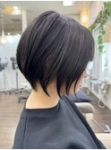 宇都宮ショートボブショートカット白髪ぼかしハイライト白髪染め