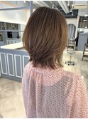 くびれウルフ26ミリアイロンで外ハネと内巻きを緩めにワンカール
