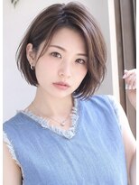 ネオリーブ コパン 鶴見店(Neolive copain)&nbsp;【顔まわりレイヤーの前下がりボブ】