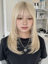 エンベール(EN VEIL)&nbsp;ミルキーブロンド×顔まわりレイヤー