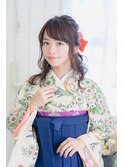 卒業式 ヘアセット 着物ヘア 袴 着付け ハーフアップ 向ケ丘遊園