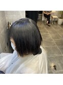 縮毛矯正でストレートなショートヘア【池袋/池袋駅近/本松】
