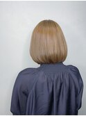 ハニーベージュ_マロンベージュ Aラインボブ かきあげ