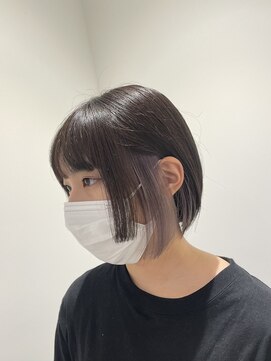 アズールサン 草加西口店(azule-sun) イヤリングカラー/トップ　ネイビージュ　耳上グレージュ[草加]