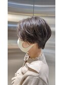 20代30代大人可愛いアッシュベージュくびれボブ耳掛け透明感