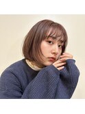 ボブ×暖色ブラウン