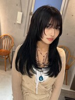 サンド 鹿児島中央(sand)&nbsp;黒髪/グレーベージュ/レイヤーロング/前髪パーマ[鹿児島駅]