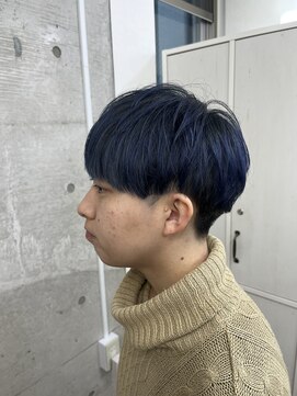 メルシー トータル ブランディング サロン(merci TOTAL BRANDING SALON) ダブルカラー/ネイビーブルー/マッシュショート