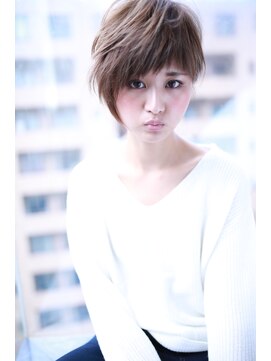 クラウドゼロ(Cloud zero) グレージュ小顔ショートバングアシンメトリー【Cloud zero】