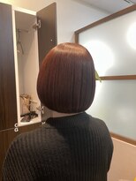 レアワンハナレ センター北美容院(lea/1 HANARE)&nbsp;ピンクブラウンのコロンとボブヘア