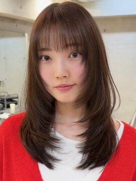 シー 萩原店(sea) ハイライトカラーミルクティーベージュレイヤーカット