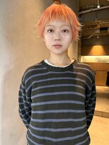 ローブ アオヤマ(LOAVE AOYAMA)&nbsp;ペールオレンジ/ハイトーン/ダブルカラー/ショート/ブリーチ