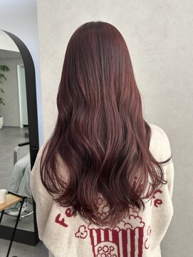 クム 横浜(qumu) 【qumu MARIKO】ワインレッドカラー×ブリーチなしダブルカラー