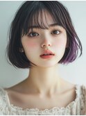イメチェン♪インナーカラー×ミニボブ/韓国/髪質改善/学割U24