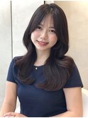 2wayバング/韓国風巻き/マロンベージュ/くすみベージュ/レイヤー