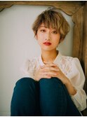 ニュアンスマニッシュボブのヘーゼルベージュ