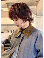 ハイジア(hygea)&nbsp;30代40代ボルドー☆ラフウェーブ☆ウルフパーマ☆マッシュウルフ