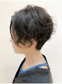 【morio熊本】ハンサムショート×黒髪パーマ.k