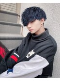 前下がり ハイトーンマッシュ ブルー