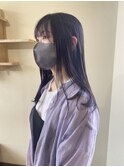 ナチュラルストレート+黒髪カラー