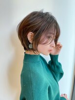 ヴェイン 渋谷(vain)&nbsp;大人可愛い20代30代40代黒髪前下がりショートボブ丸みショート◎