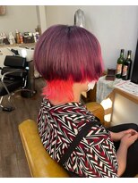 トルチェ(toRtue)&nbsp;モーブバイオレット×ネオンピンク　ウルフ　インナーカラー