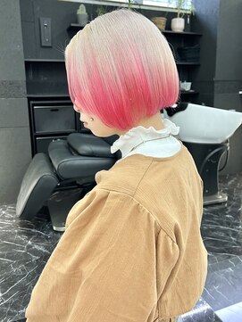 チュダック(ChuDuck) 【◎甘くてカワイイ◎】《ホワイト×ペールピンク》ケアブリーチ