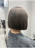 切りっぱなしボブグレージュカラーケアブリーチダブルカラー横浜