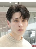 シャドウパーマセンターパートかき上げヘアニュアンスパーマ