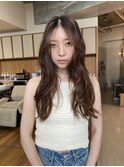 【近藤真帆】オリーブベージュ　ロングレイヤー　前髪なし
