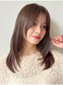 ナチュラルレイヤー/イメチェン/ココアブラウン/脱白髪染め1