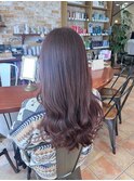 20代30代女性×ロングレイヤー×ピンクブラウン