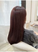 ラベンダーピンクで色持ち艶ロング