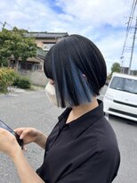ニコヘアデザイン(nico hair design) 【ブルー×ブラック】インナーカラー/ショートボブ/ダークブルー